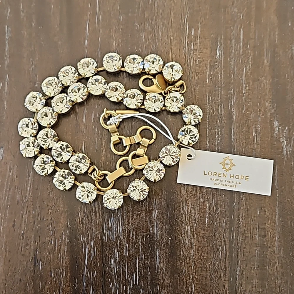 Loren Hope Gold Crystal Tennis Necklace